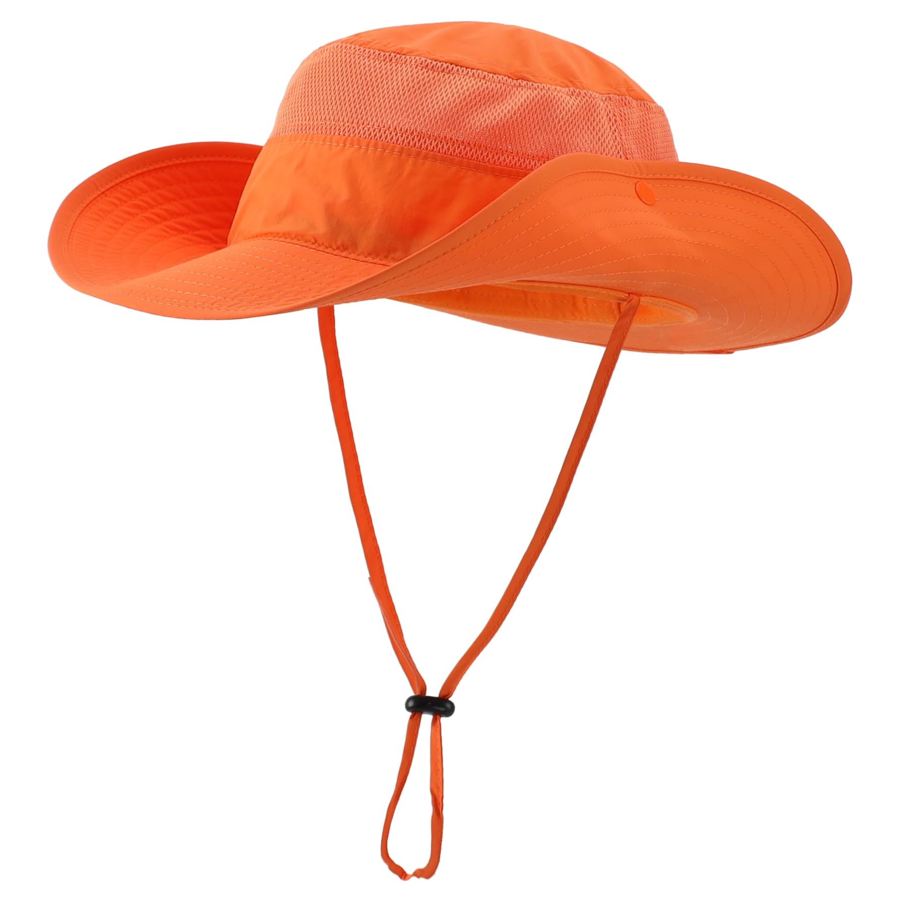 Connectyle Sombrero de Malla para el Sol al Aire Libre, protección de ala Ancha, Verano, Pesca, Caza, Senderismo, Gardenig, Naranja