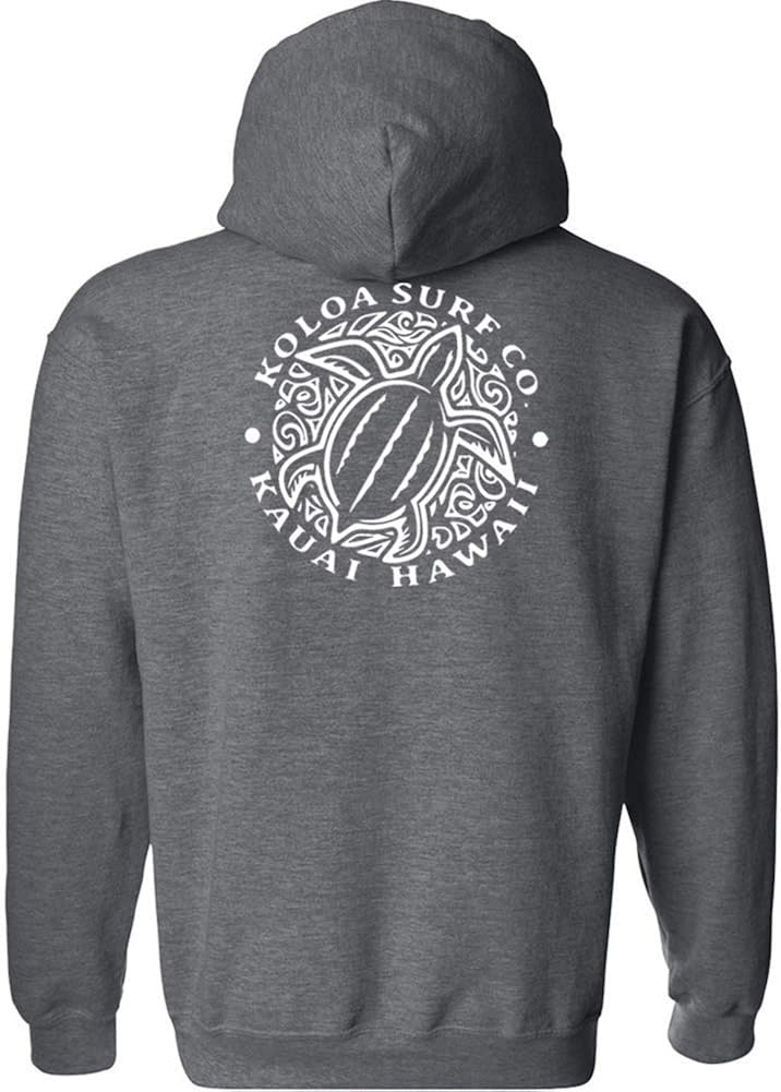 Joe's USA Koloa Hawaiian Turtle Logo Hoodies. Hooded Sweatshirts in Sizes S-5XL 3X-Large Dark Heather Grey