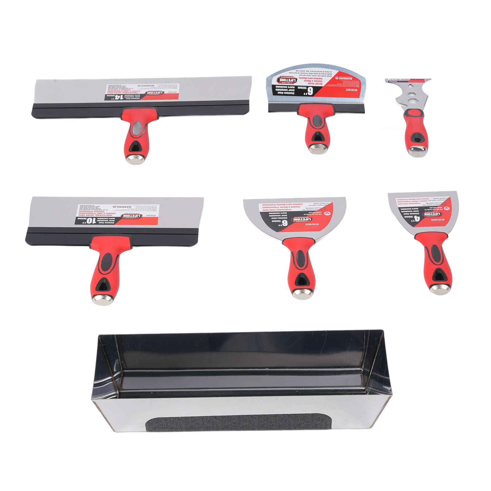 Generic Kit de Herramientas de Mano para Acabado de Paneles de Yeso de Acero Inoxidable, Herramientas de Eliminación de Papel Tapiz de Pintura Duradera para Trabajadores de la Construcción