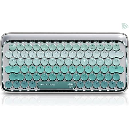 Amazon Lofree専門店 キーボード ワイヤレス Bluetooth キーボード かわいい おしゃれ タイプライター キーボード メカニカル 青軸 丸型キー 有線 無線に対応 マルチドッキング 英語配列 テンキーレス Usb充電 ブルートゥースキーボード Ios Android Mac Windows