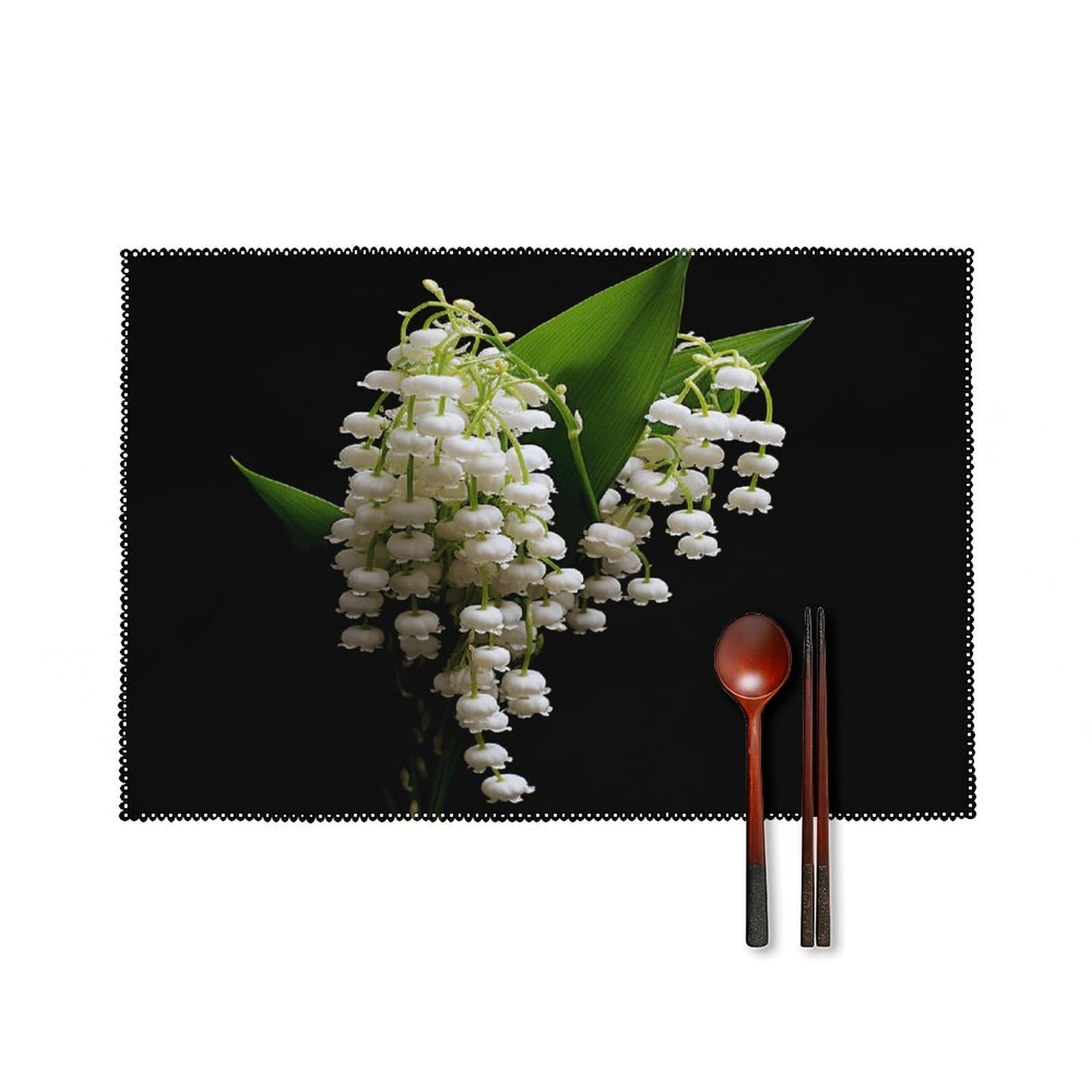 Fekiloot Style Some Lilies Of The Valley Placemats Set Of 6,Table Mat