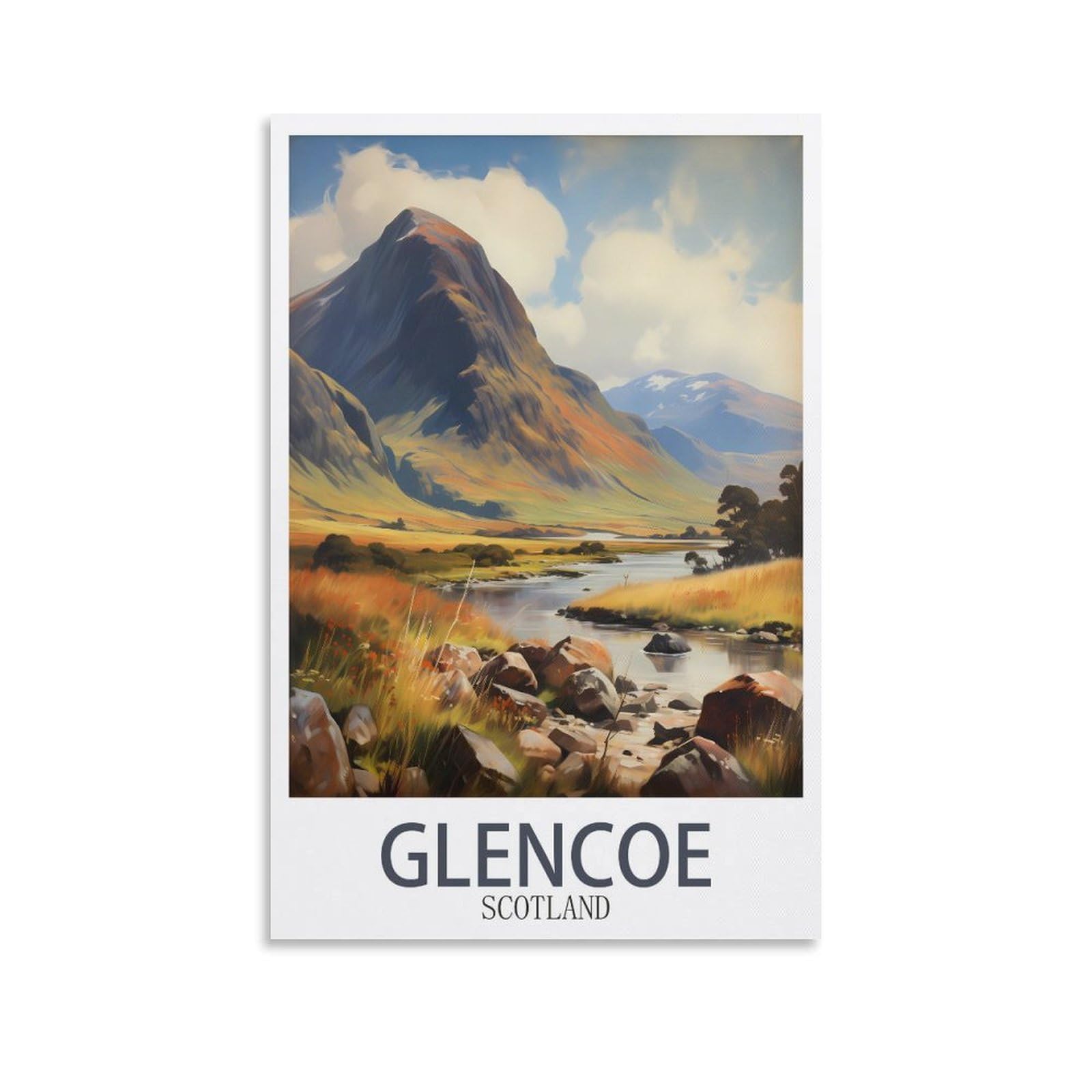 Zbbggoz Unframe-Style Glencoe Scotland Vintage Travel Poster 08X12inch(20X30cm) Canvas Wall Posters And Art Picture Print Modern Family Bedroom Decor