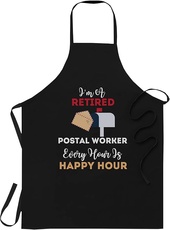 Retired Black Apron Retired Post Office Postal Worker Retirement