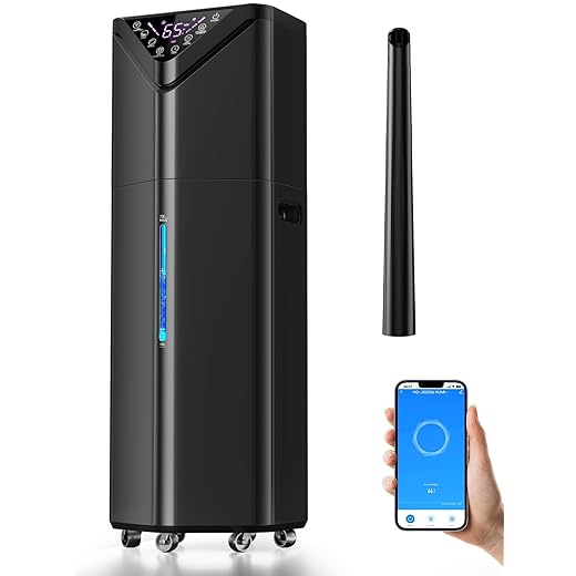 5Gal Humidifiers for Bedroom Large Room 2800 sq ft, 19L Quiet Humidifiers for Large Room, Floor Humidifier with 6 Mist Mode & Auto 180°Mist Tube for Home Whole House School Office Commercial Plants