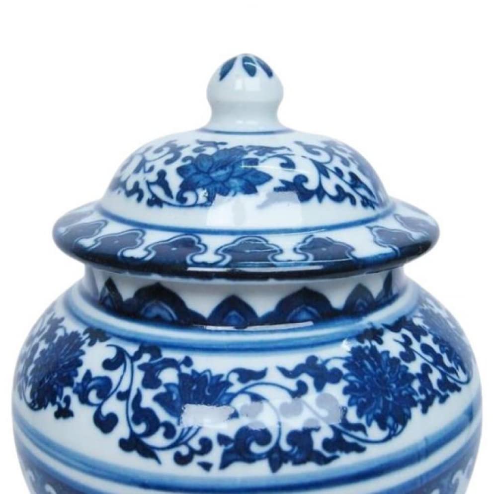 Porcelaine bleue et blanche avec base de stockage, bocaux à bonbons, salon, chambre, couloir, décoration artisanale, la base peut être tournée.