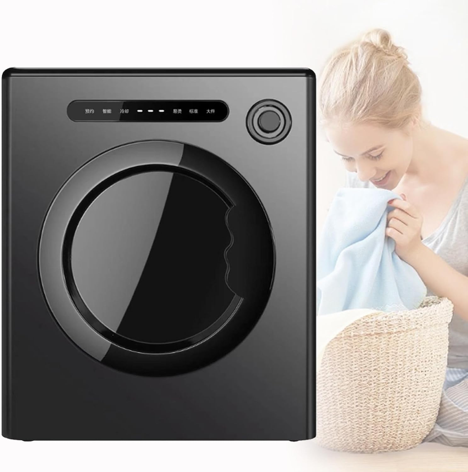 Tumble Dryer, Compact Laundry Dryer, Small & Lightweigh, Large Capacity, Compact Clothes Dryer, for Small Space, Apartment, Dormitory, Bedroom,White