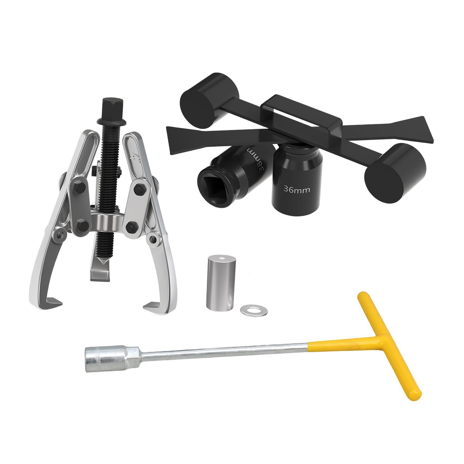 Herramientas de Reparación de Lavadora, Kit de Desmontaje del Tambor Interior con Extractor, 36mm y 38mm, Hierro