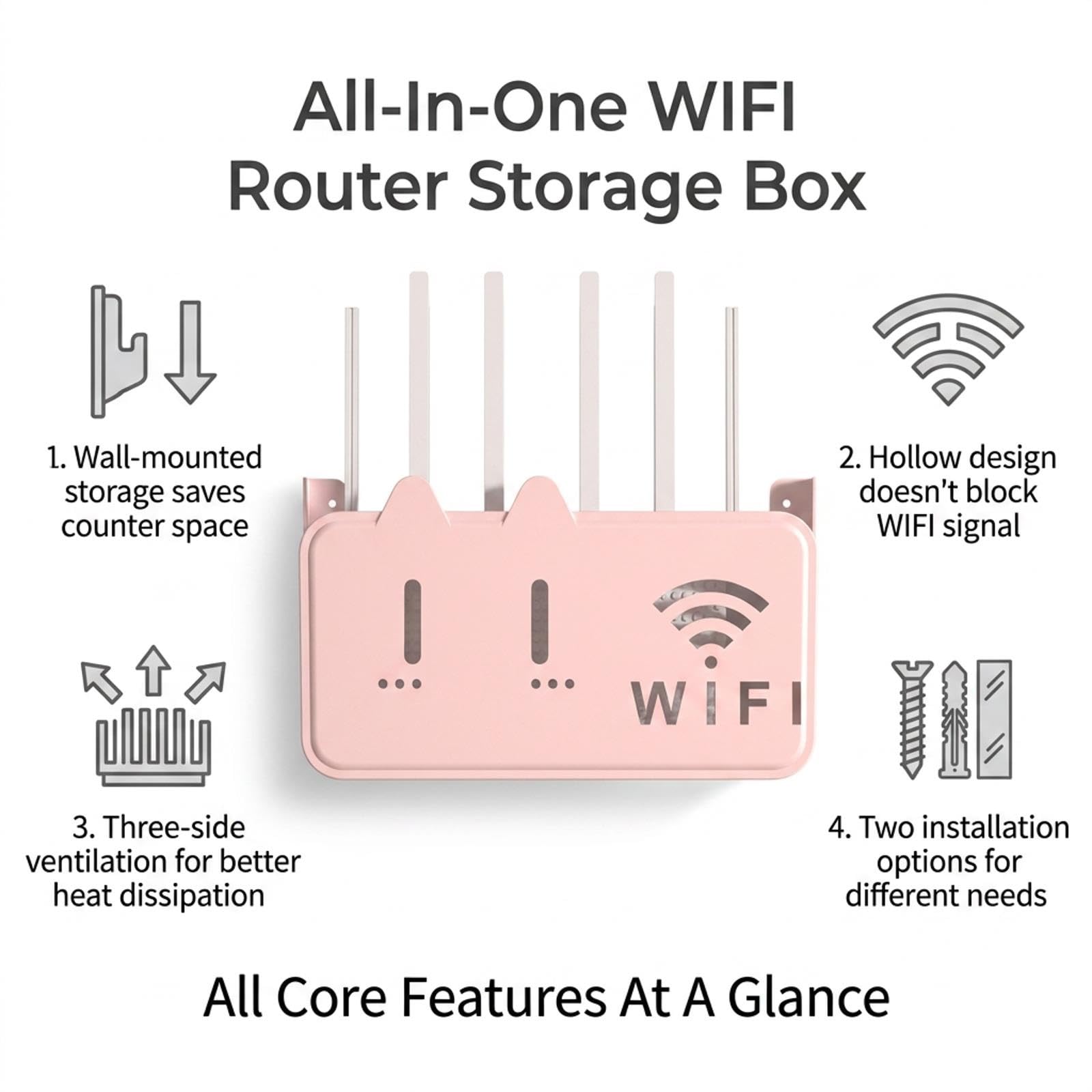 Mobiletto Portaoggetti Per Router Wifi,Scatola Router Wifi da Parete