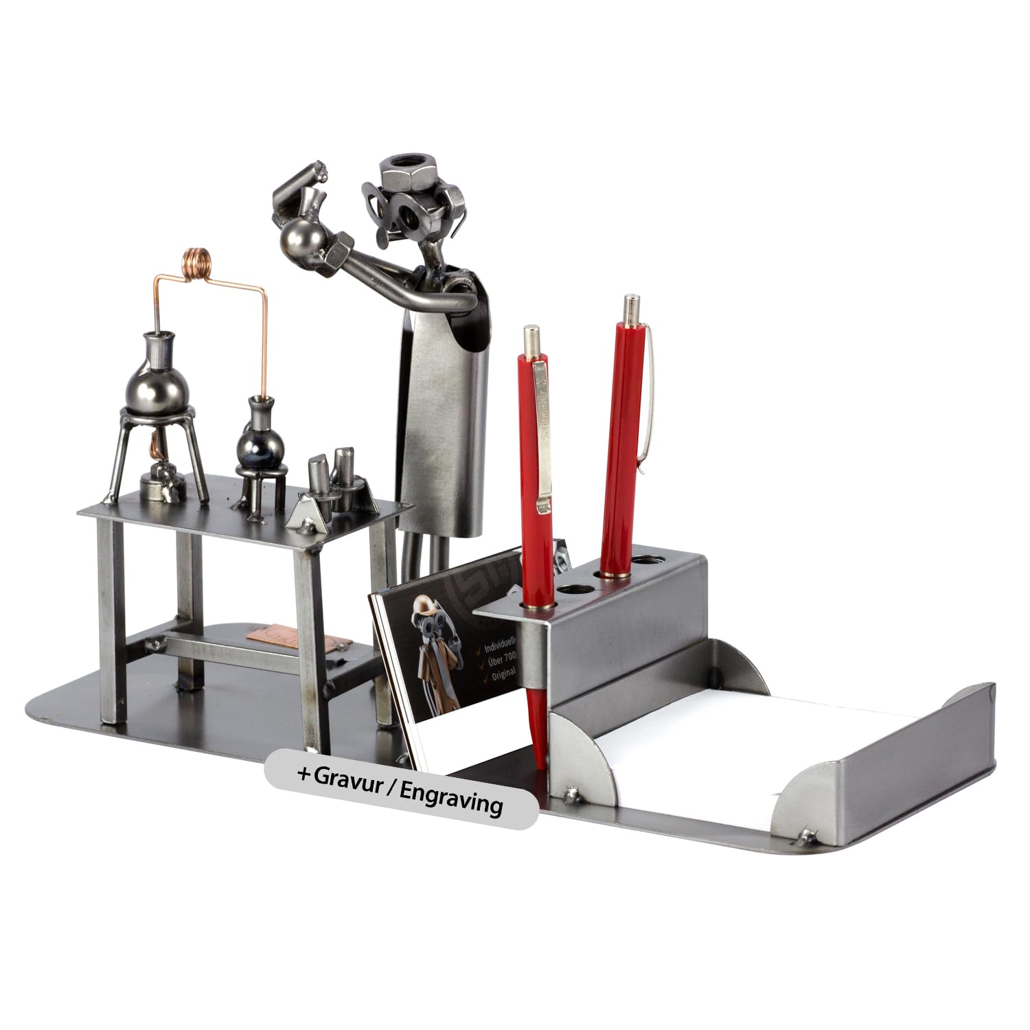 Steelman24 Metallic I Nuts And Bolts Sculpture Chemist Desk Organizer With Personal Engraving I Handmade Ornaments I I Metal Figurine