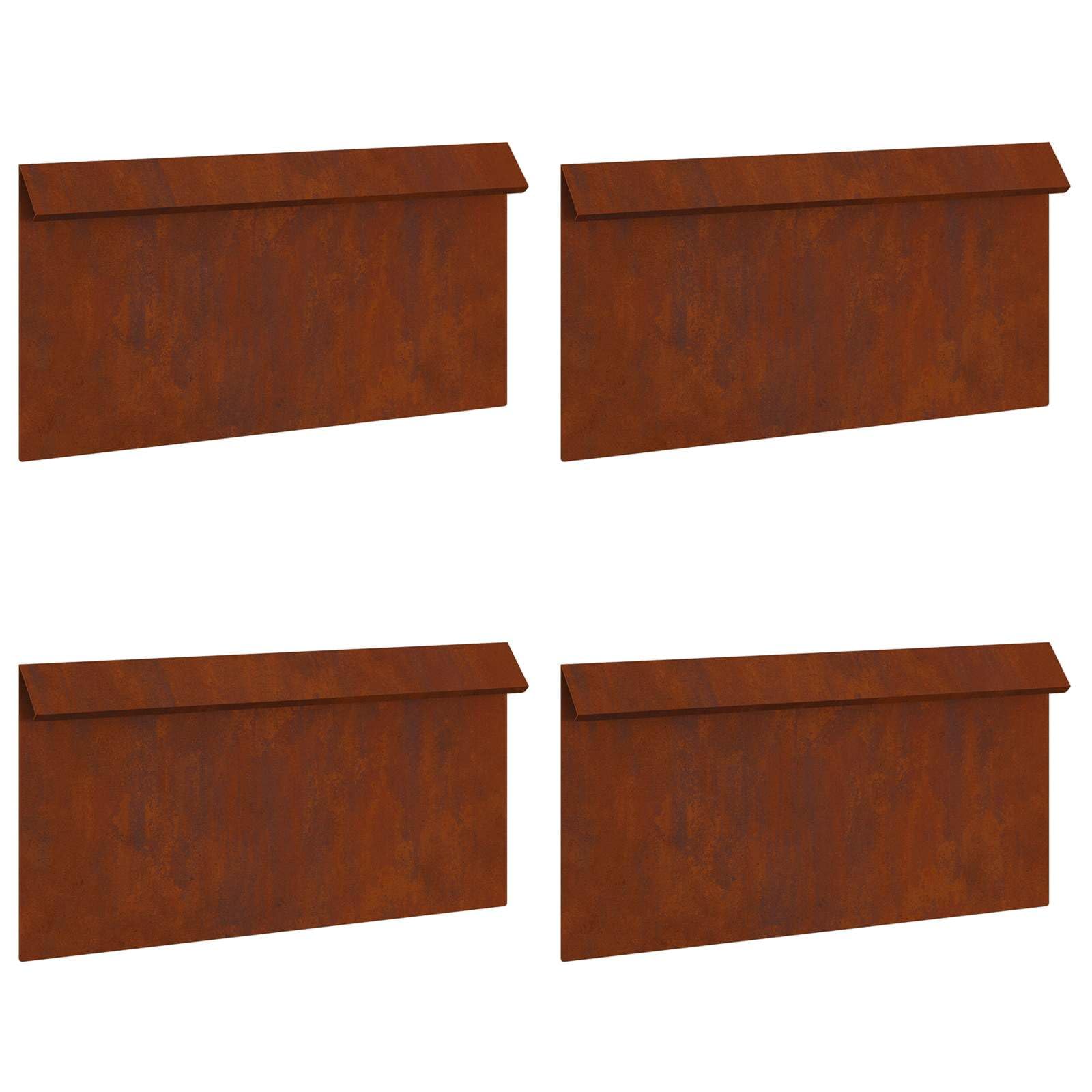 Schneckenzaun 4 STK. aus Wetterfeststahl 50 x 3,5 x 25 cm, robuster Schneckenschutz für Gartenbeete, witterungsbeständige Barriere für Pflanzen