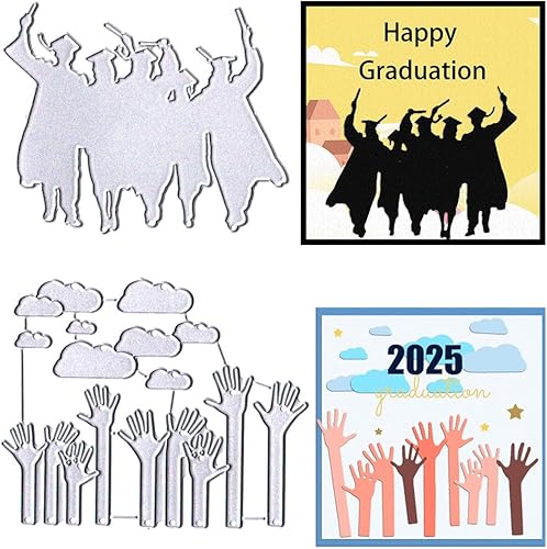 Miniatura 6 de 14 troqueles de palabras de graduación 2023 para hacer tarjetas, troqueles de corte de sombrero de graduación, felicitaciones, clase de graduación