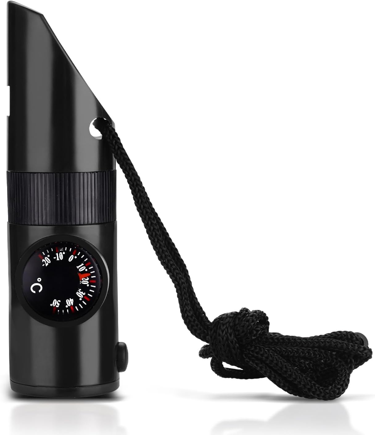 Kit de supervivencia de emergencia, silbato multifunción 7 en 1 con luz LED, brújula, cordón, herramienta portátil al aire libre para camping, senderismo