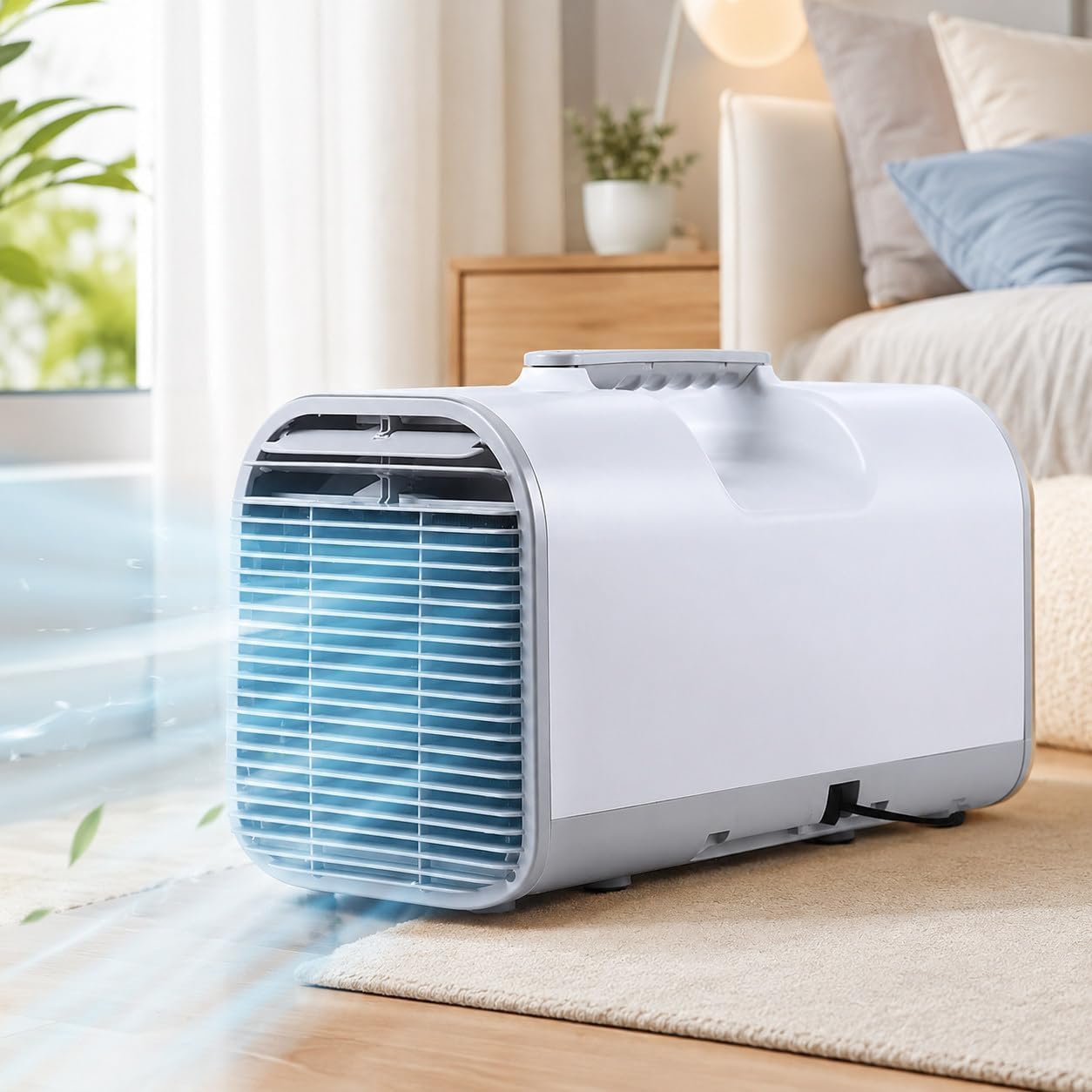 Condizionatore per Camper 4400/5100BTU, Condizionatore Portatile 330/400W Apparecchio Compatto con 3 Livelli di Vento, 45dB Silenzioso, Telecomando, per Tenda, Camper, Van, Camera