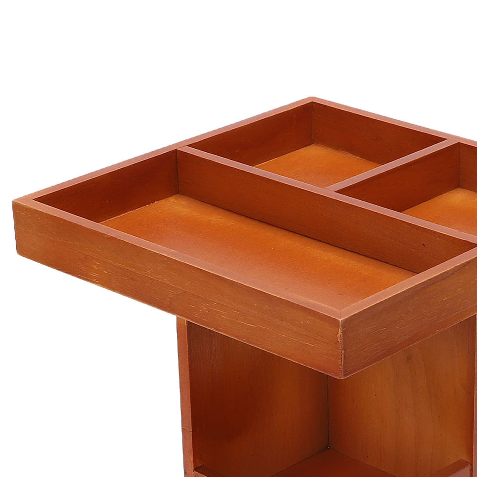 Organizer per Trucchi in Legno Girevole a 360 Gradi con Scomparti Multipli per Esposizione di Profumi Cosmetici, Scaffale da Scrivania per Ufficio Pulito in Camera da Letto