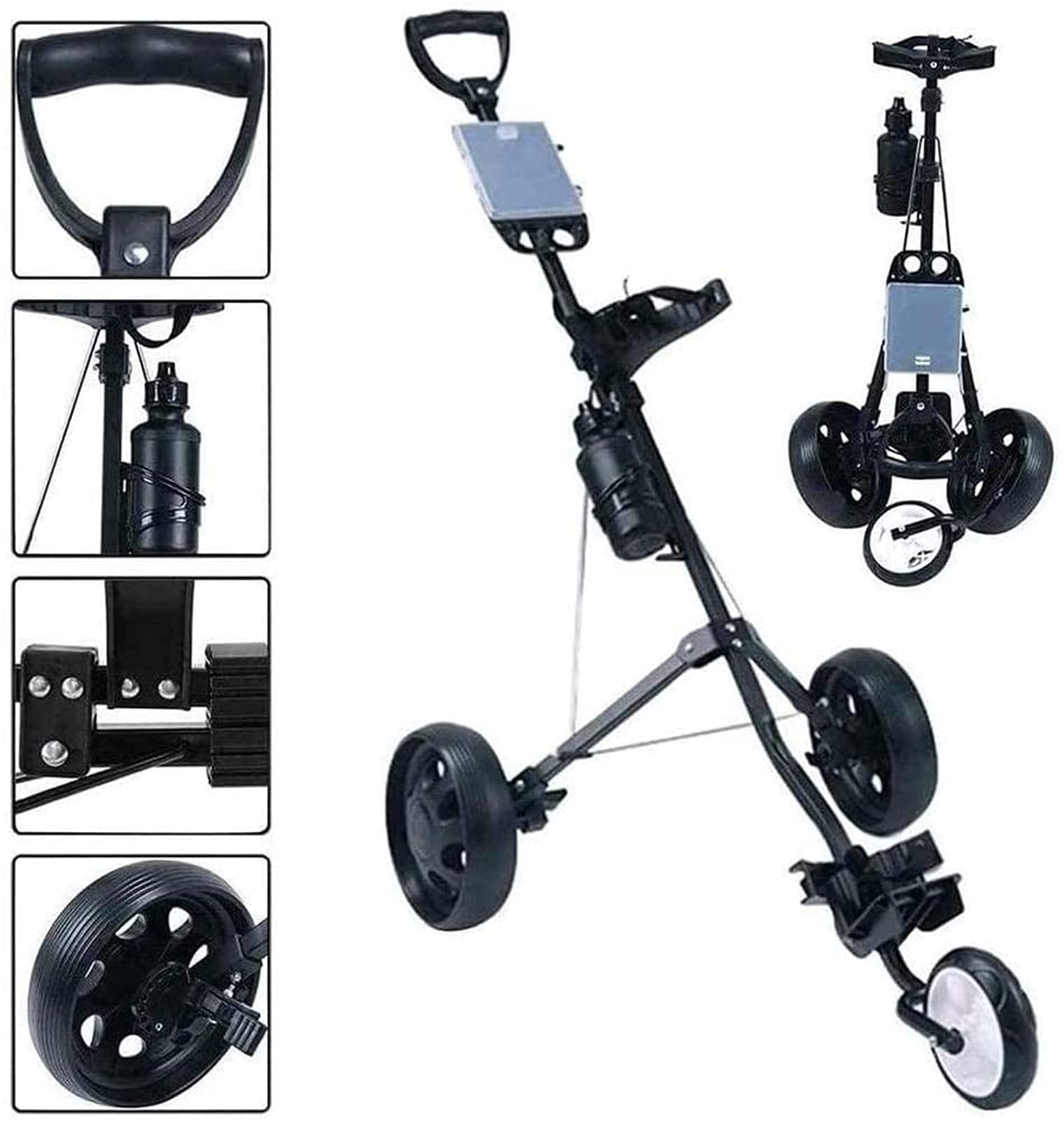 Carrello da Golf Carrello da Golf Carrello da Golf Carrello da Golf a 3 Ruote, Carrello da Golf Un Secondo per Aprire e chiudere, Caddy da Golf Pieghevole, Carrello da Golf Leggero