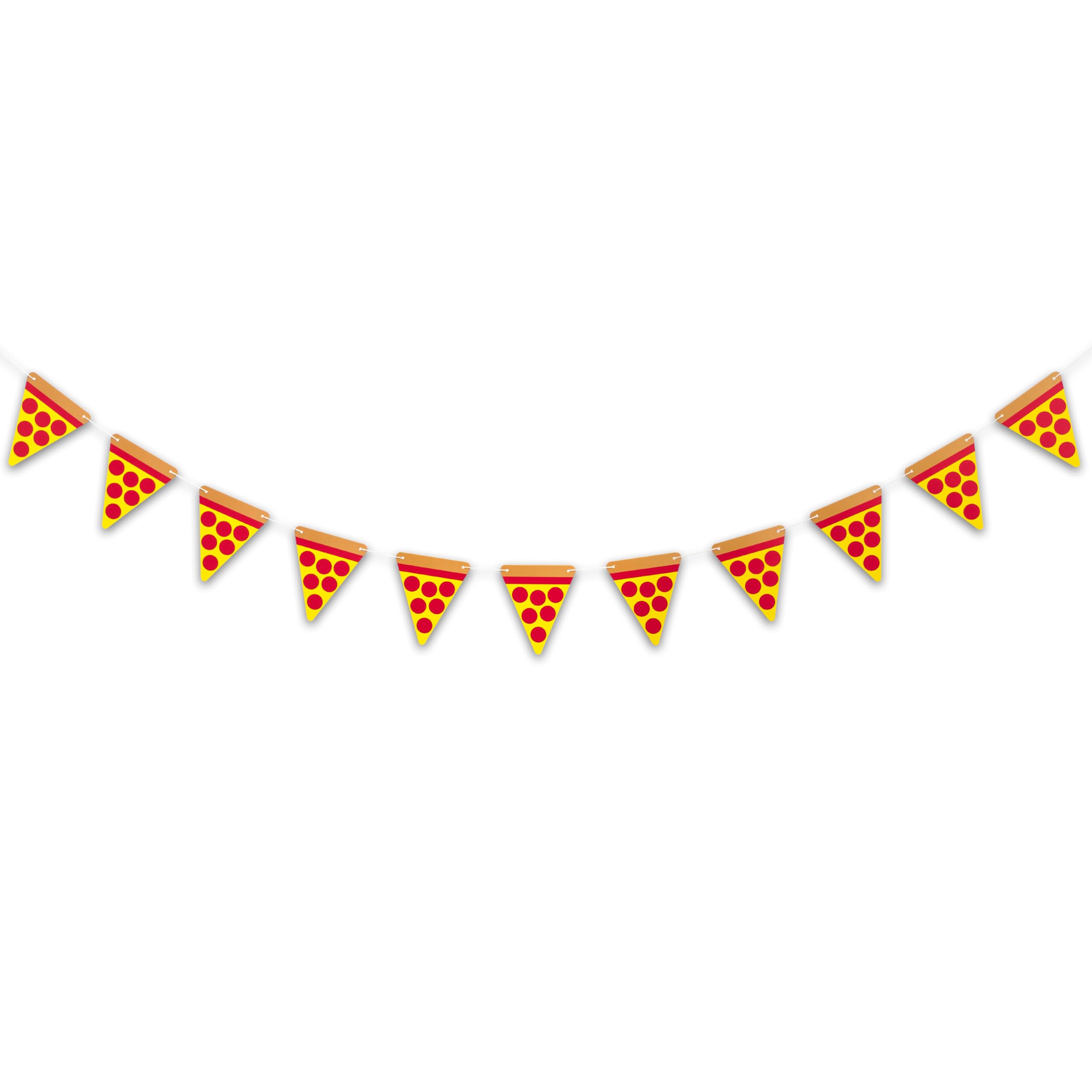 GIOGUK Pizza Birthday Party Banner - Baby Shower/Gender Reveal Party Decorations Supplies Banner, Italian-Themed Birthday Celebration Decorations