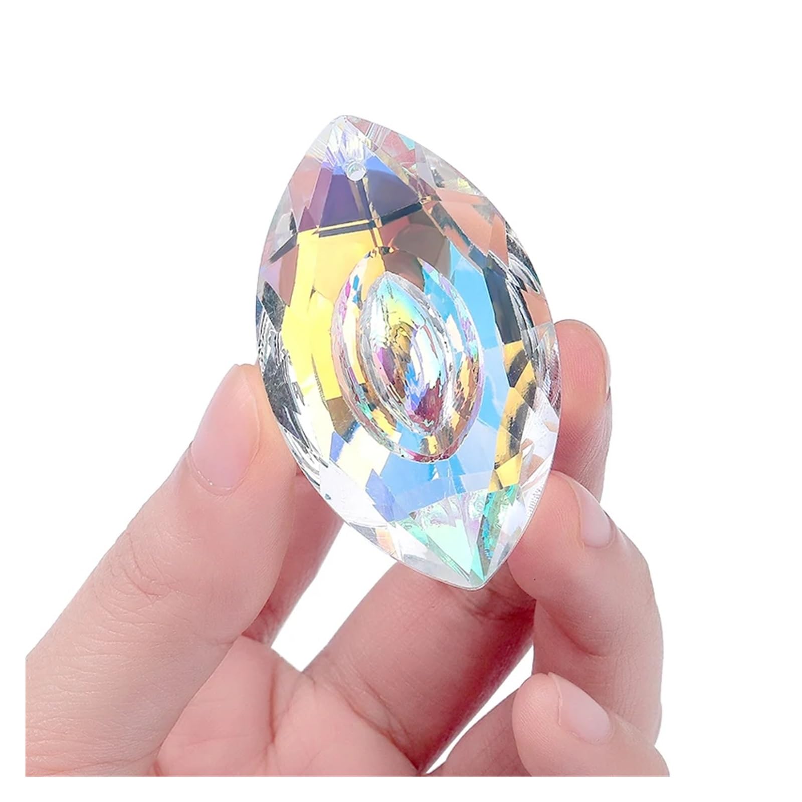Crystal Suncatcher Wind Chimes 5pcs Crystal Glass Prism Pendants 10 Shapes Hanging Suncatcher Accessories Crystal Chandelier Parts(4)