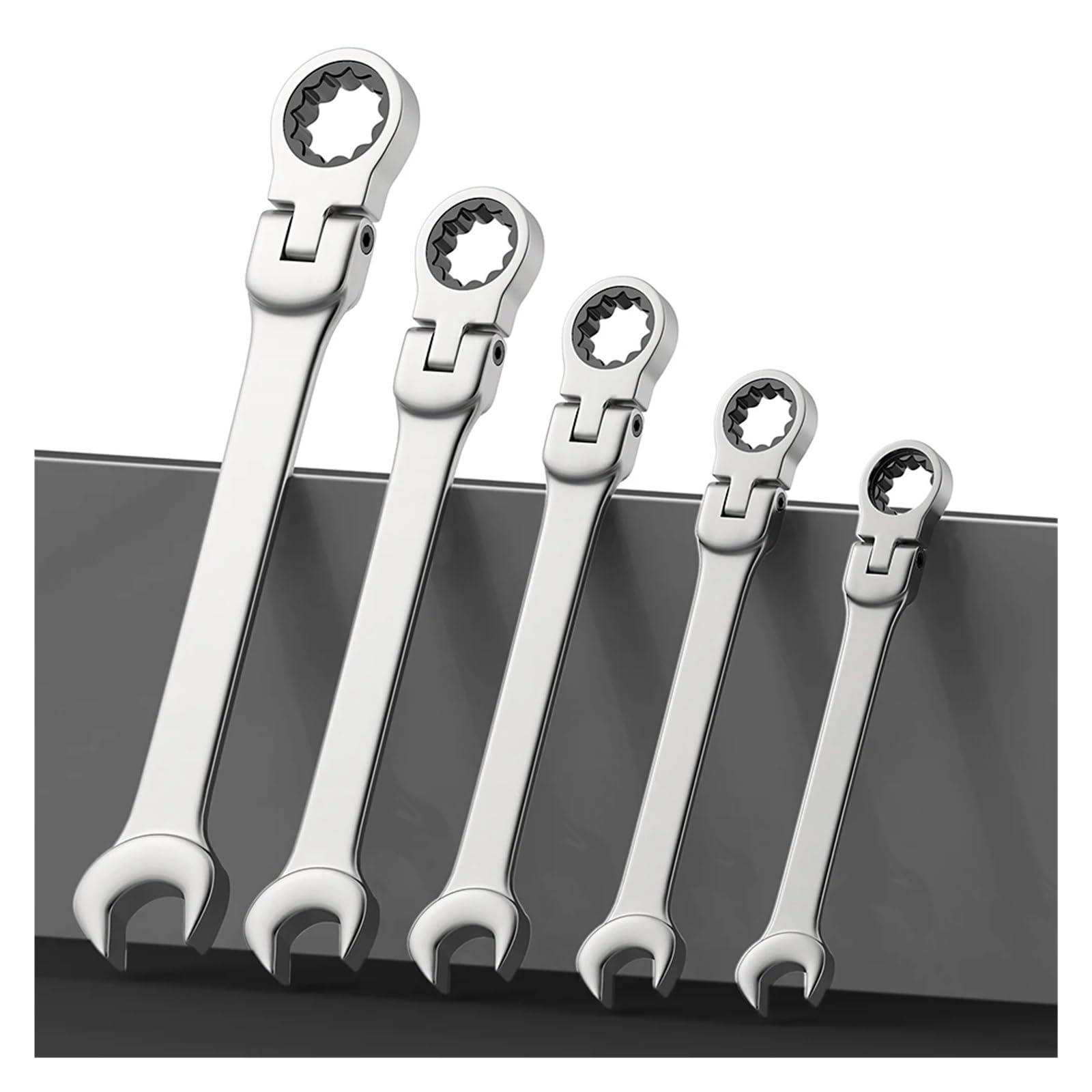 Zestaw Kluczy Zestaw Kluczy Płasko-oczkowych Z Grzechotką 6-23 Mm, Metryczny, Główka Elastyczna, Klucz Grzechotkowy, Stal Chromowo-wanadowa(9pcs)