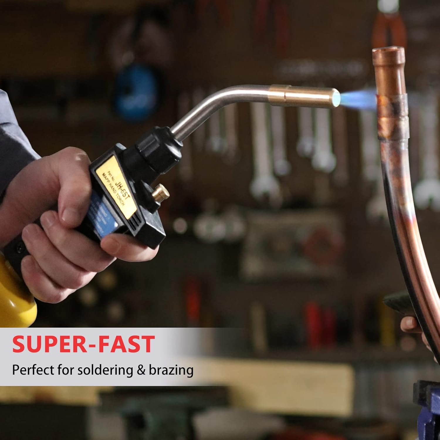 MAPP/MAP/PROPANE Gas Torch,Soldering Torch,Use Brazing，Cooking，Surface heating treatment (Hand Torch Head) : Tools & Home Improvement