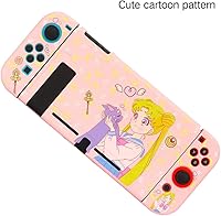 Vista 6 de PERFECTSIGHT Funda protectora compatible con Nintendo Switch Bonita funda antideslizante de TPU suave Funda rígida acoplable Funda delgada