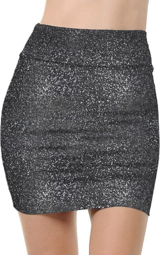 Sweet Hearts Mini Pencil Skirt for Women- Sparkly Lurex Above Knee Basic Shiny Bodycon Skirt Made in USA (Lurex, Large) - Image 2