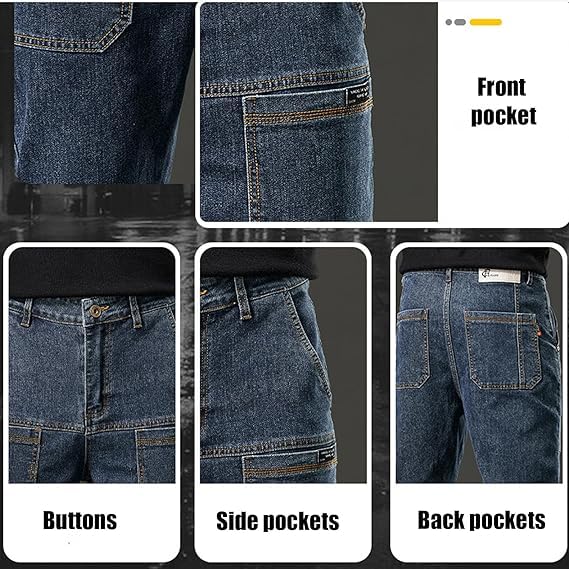 Mecutie Jeans, Mecutie Jeans Men, High Stretch Multi-Pocket Durable Cargo Pants, Motorcycle Jeans Cargo Jeans for Men3