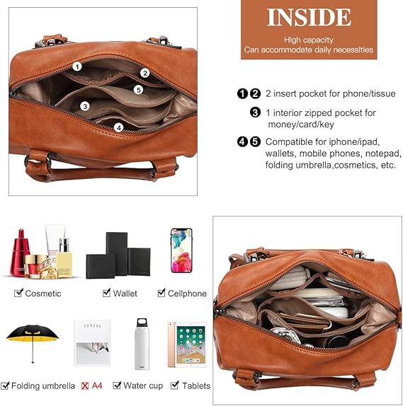 Calyrex Vintage leather handbag - Oil wax leather shoulder diagonal ladies bag - Satchel Purse Lady Messenger Crossbody bag - Shoulder Tote Bags For Women