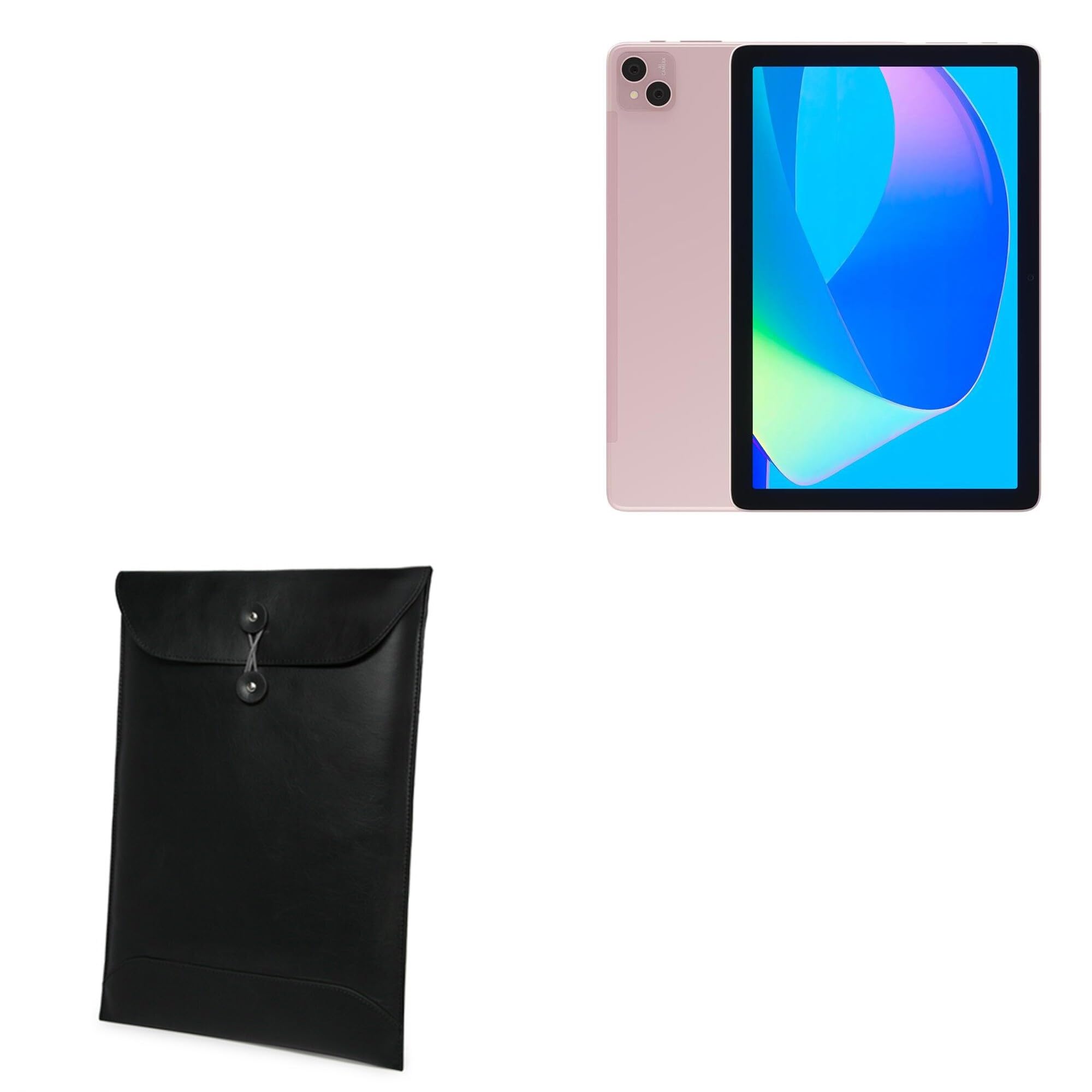 BoxWave Case Compatible with Doogee T10Pro - Nero Leather Envelope, Leather Wallet Style Flip Cover