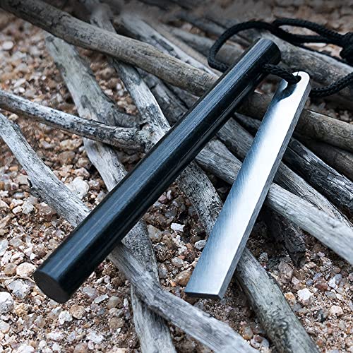 WINAKUI Kit de sobrevivência de haste de ferro para uso externo, 12,7 cm de comprimento, 1,27 cm de