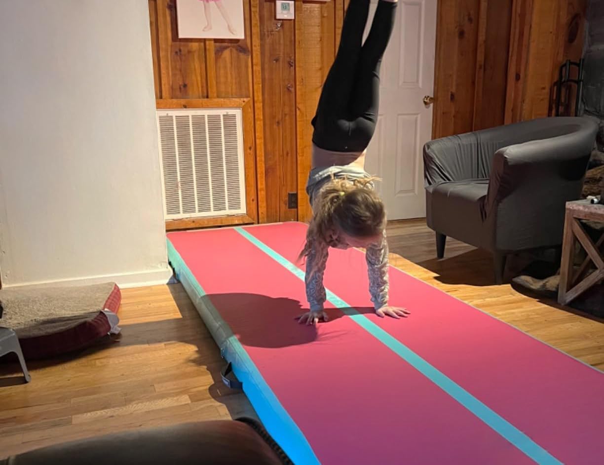 VOFiTNY Aufblasbare Turnmatte 10/20 cm Dicke Gymnastikmatte 3/4/5/6 m Trainingsmatte Tumbling Matten für den Hausgebrauch/Park und Wasser Yoga Matte