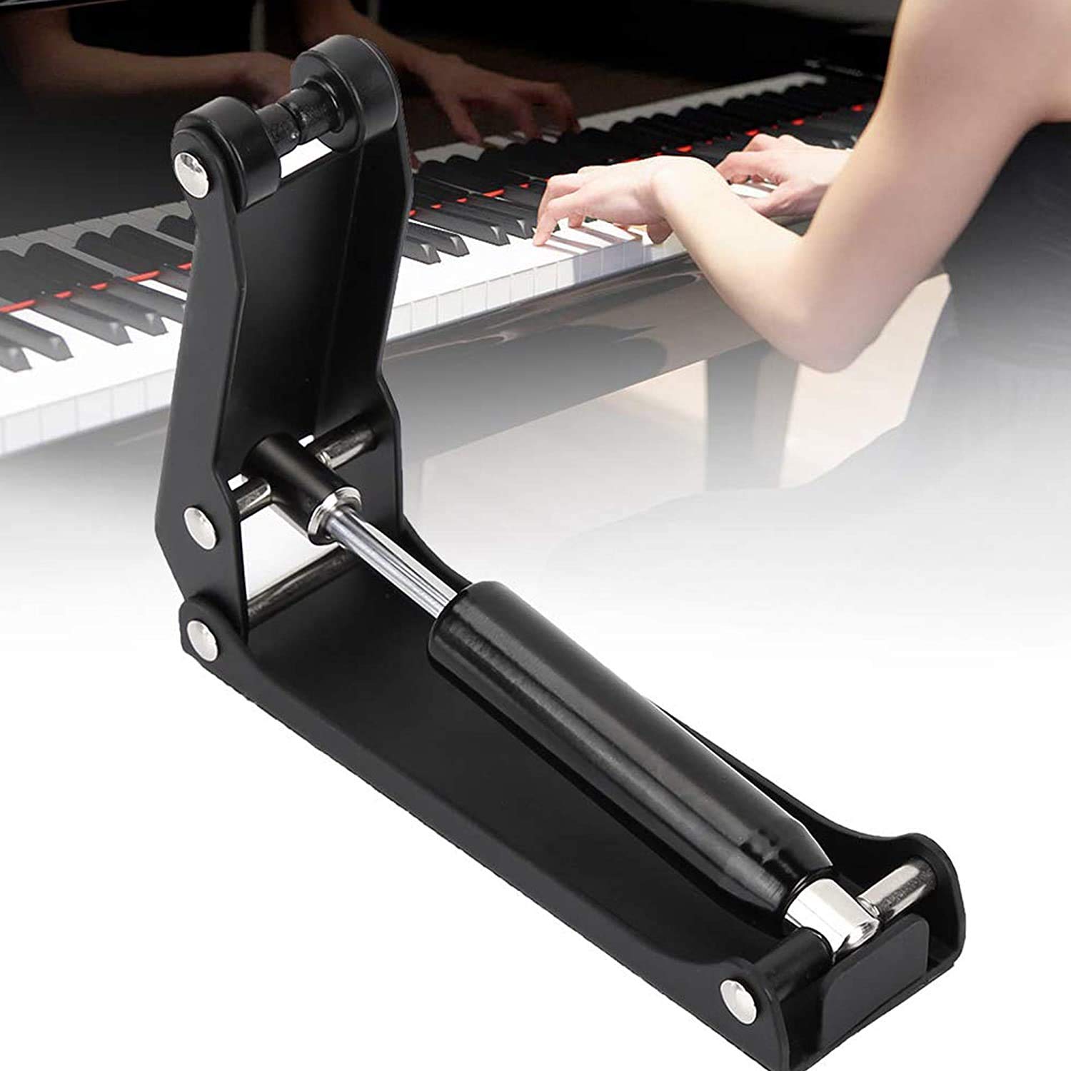 Dispositivo de Caída Lenta para Piano, Dispositivo Accesorio de Piano Desacelerador de Presión de Metal Protector de Dedos de Piano de Metal Cubierta del Teclado Negro
