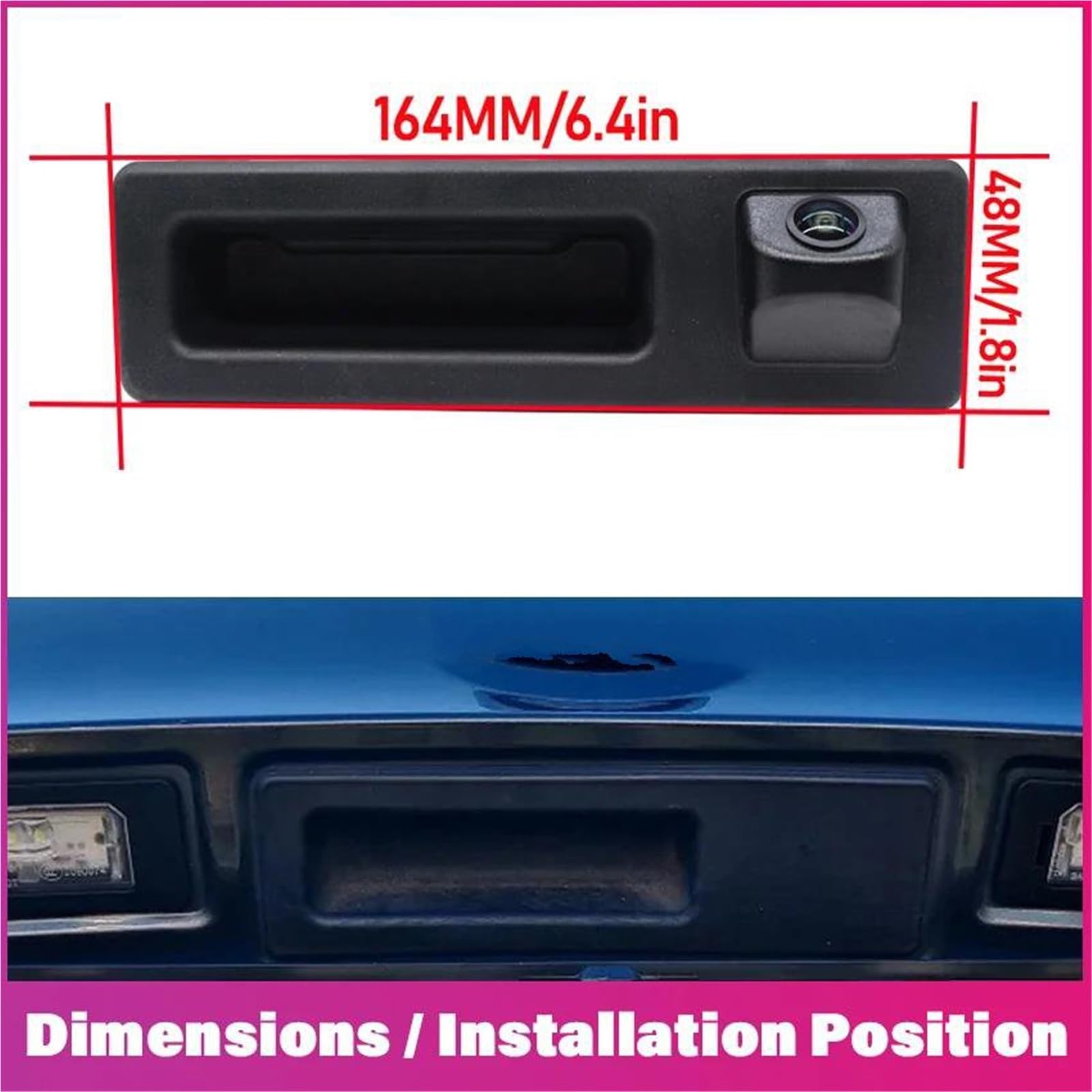 para BMW 5 Series F10 F11 3 F30 F31 F32 X3 F25 Trayectoria 170 Grados 1080 × 720P AHD Visión Nocturna Cámara De Trasera del Vehículo Auto Cámara Trasera(B Dynamic Guidelines)