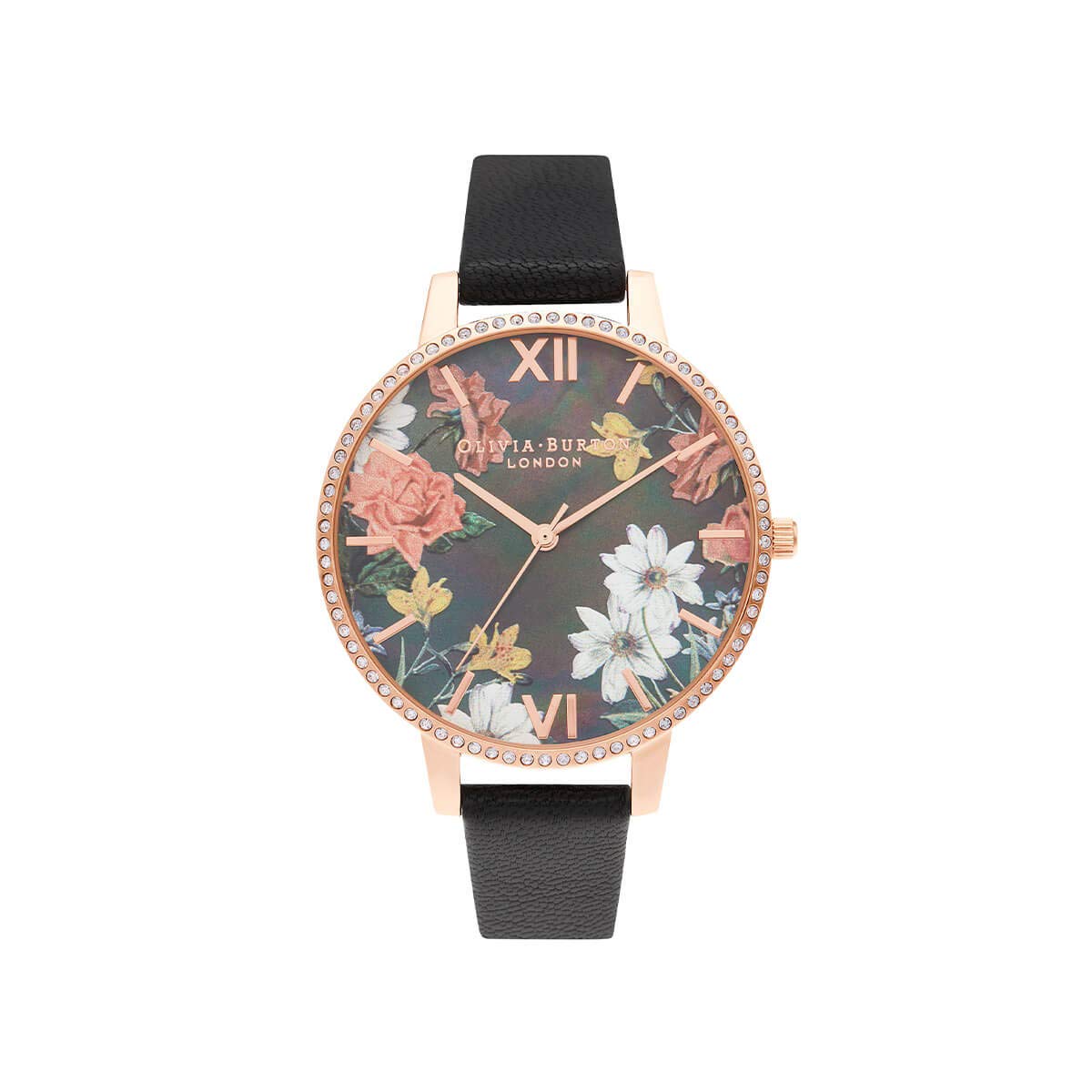 Olivia Burton Analog Black Mother of Pearl & Floral Dial Womens Watch-OB16BF31 (B08KQ693CX) Amazon Price History, Amazon Price Tracker