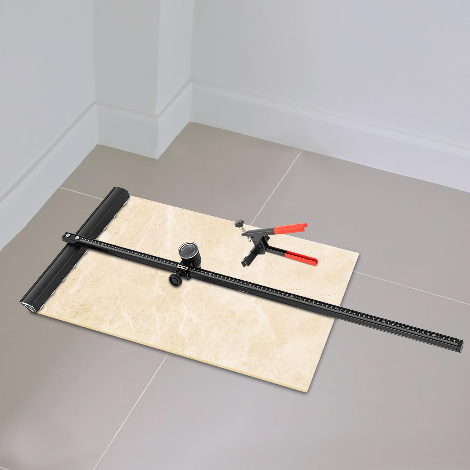 JAYGOVAN 36 Inch Manual Tile Cutter Porcelain Ceramic Tile Cutter with Hardened Tungsten Carbide Cutting Wheel Anti-Skid Base Pulley Base Lightweight for Professional Installers or Beginners