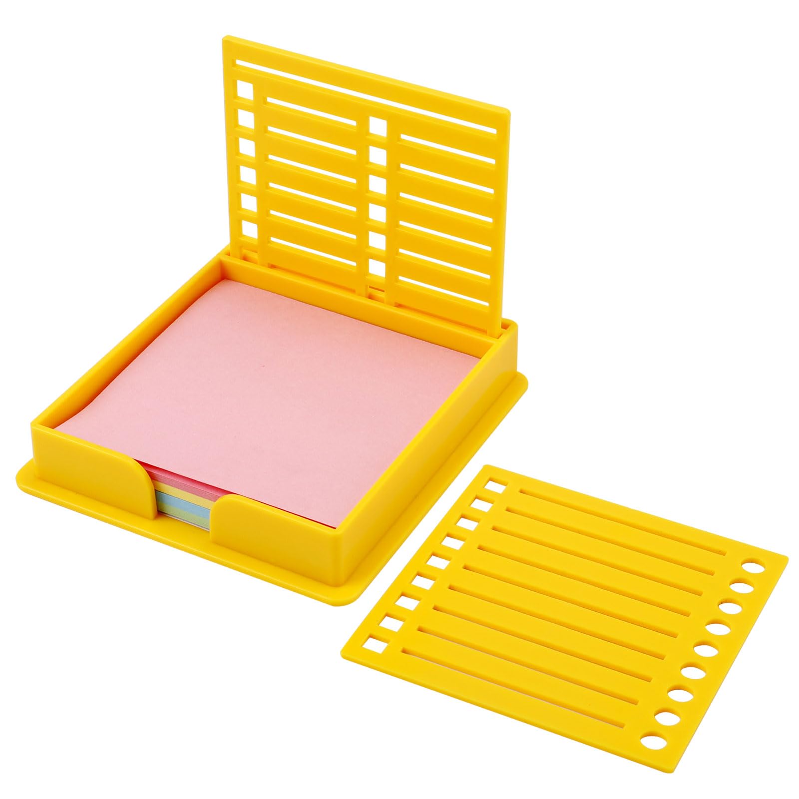Sticky Note Stencil with Sticky Note, for 3x3 Inch Self-Sticky Notepad Maker Note Holder Clip with Template Pad Line Stand Shelf Organizer Dispenser
