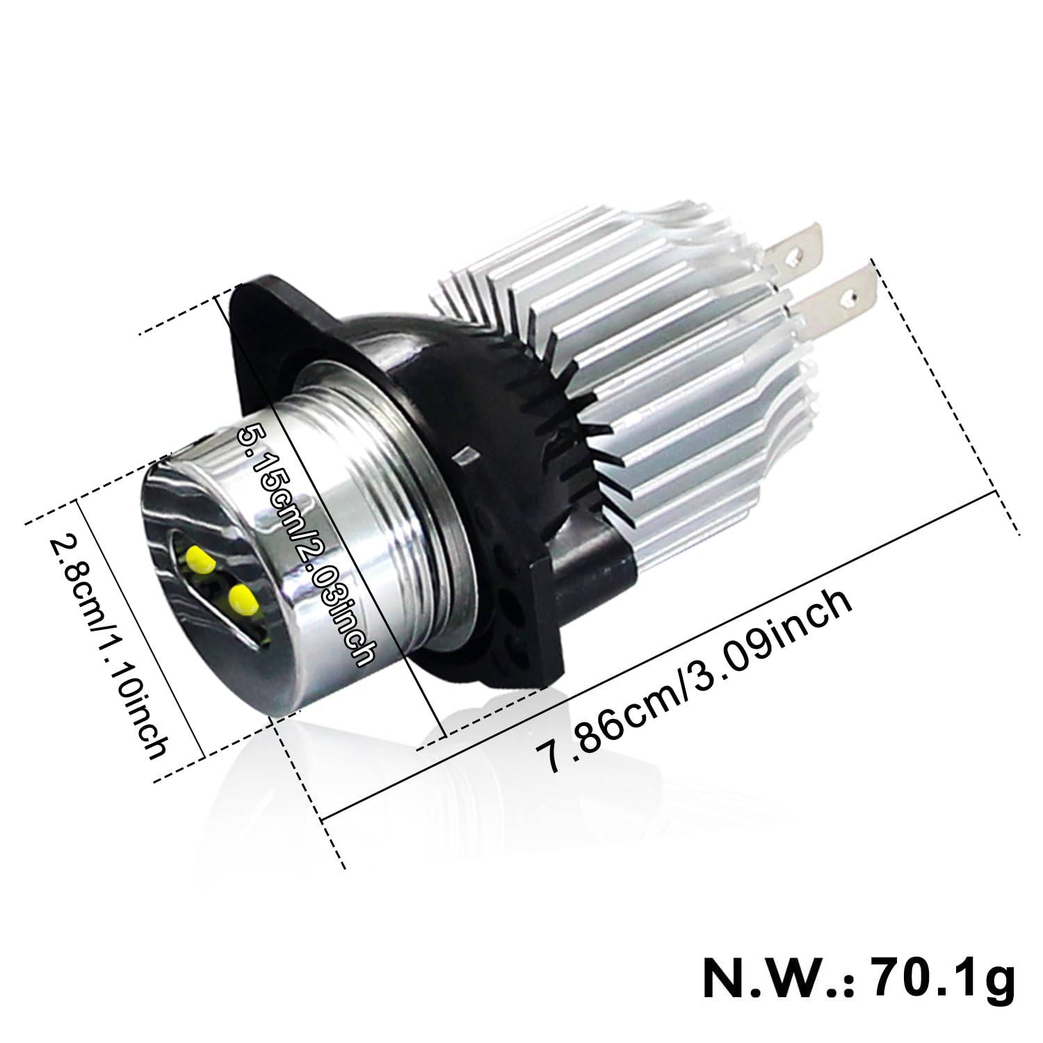 WinPower 12W LED Car Angel Eyes Zestaw do konwersji halogenów Brak błędu Reflektor CanBus Halo ring Żarówki Światła pozycyjne 6000K Xenon biały E90 / E91 Sedan Wagon, 2 sztuki