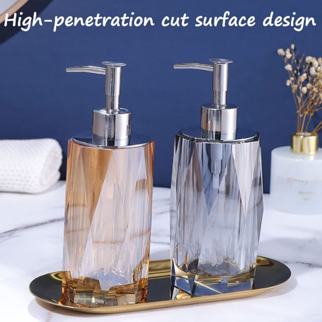 Nachfüllbarer Seifenspender mit Edelstahl-Pumpe, Seifenpumpe, Kristall-Lotion-Flasche, Flüssigkeitsspender, 200 ml, nachfüllbare Seifenflasche für Küche, Bad, A-1 Stück