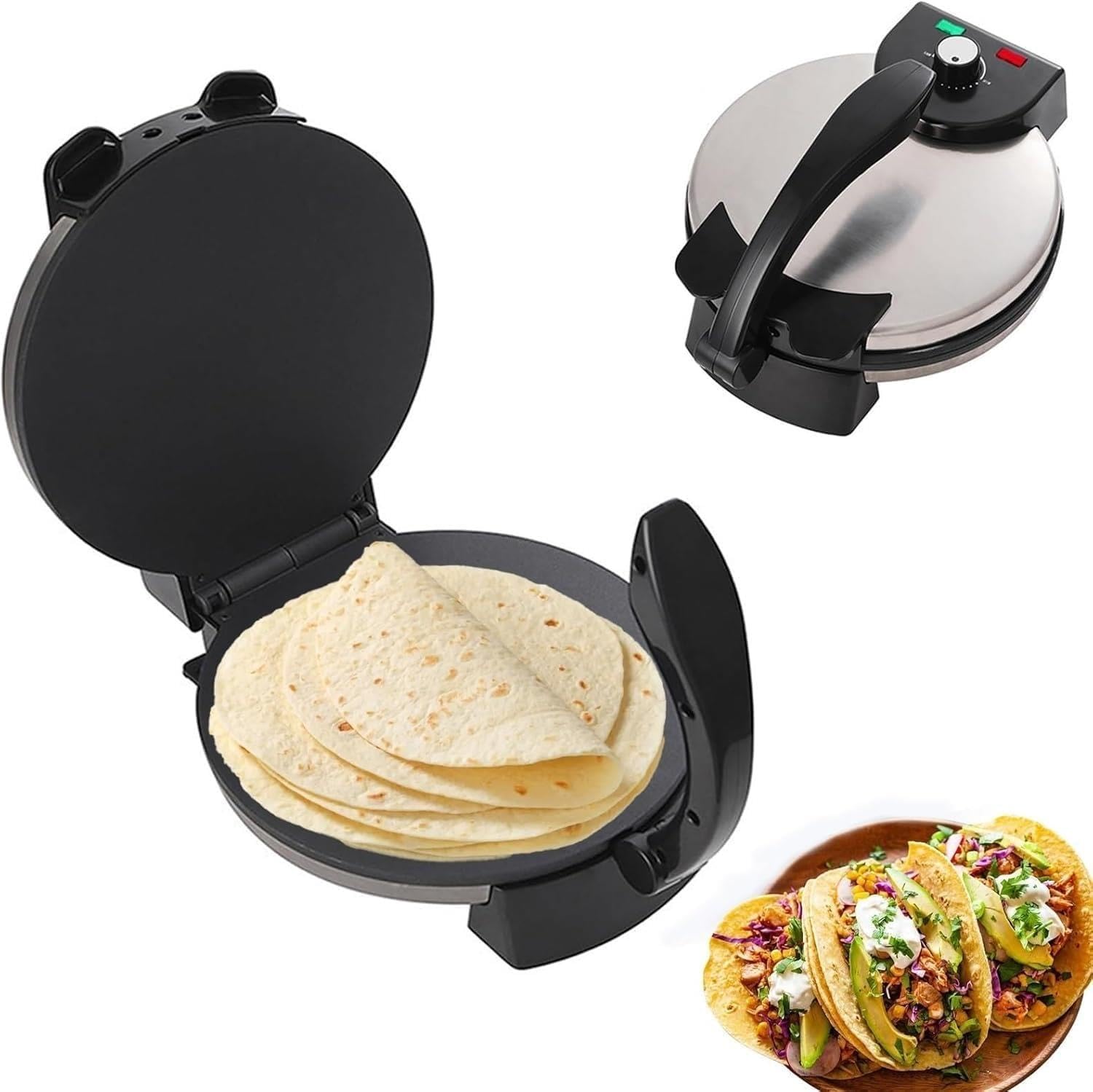 12-calowa elektryczna maszynka pieczenia Roti, tortilli omocy 1200W