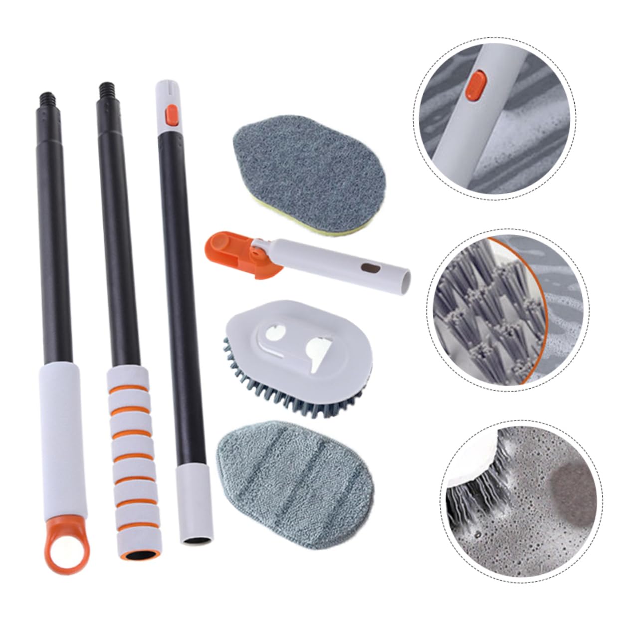 Cepillo De Suelo Multifuncional Mango Extensible para Limpiar Bañeras Azulejos y Esquinas De Cocina Cepillo De Limpieza para Baño y Manchas De Agua
