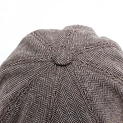 Mens Women Newsboy Caps Beret Hats Ivy Hat Flat Cap Irish Cabbie Gatsby Cap Classic Tweed Wool Dark Coffee #TOP3