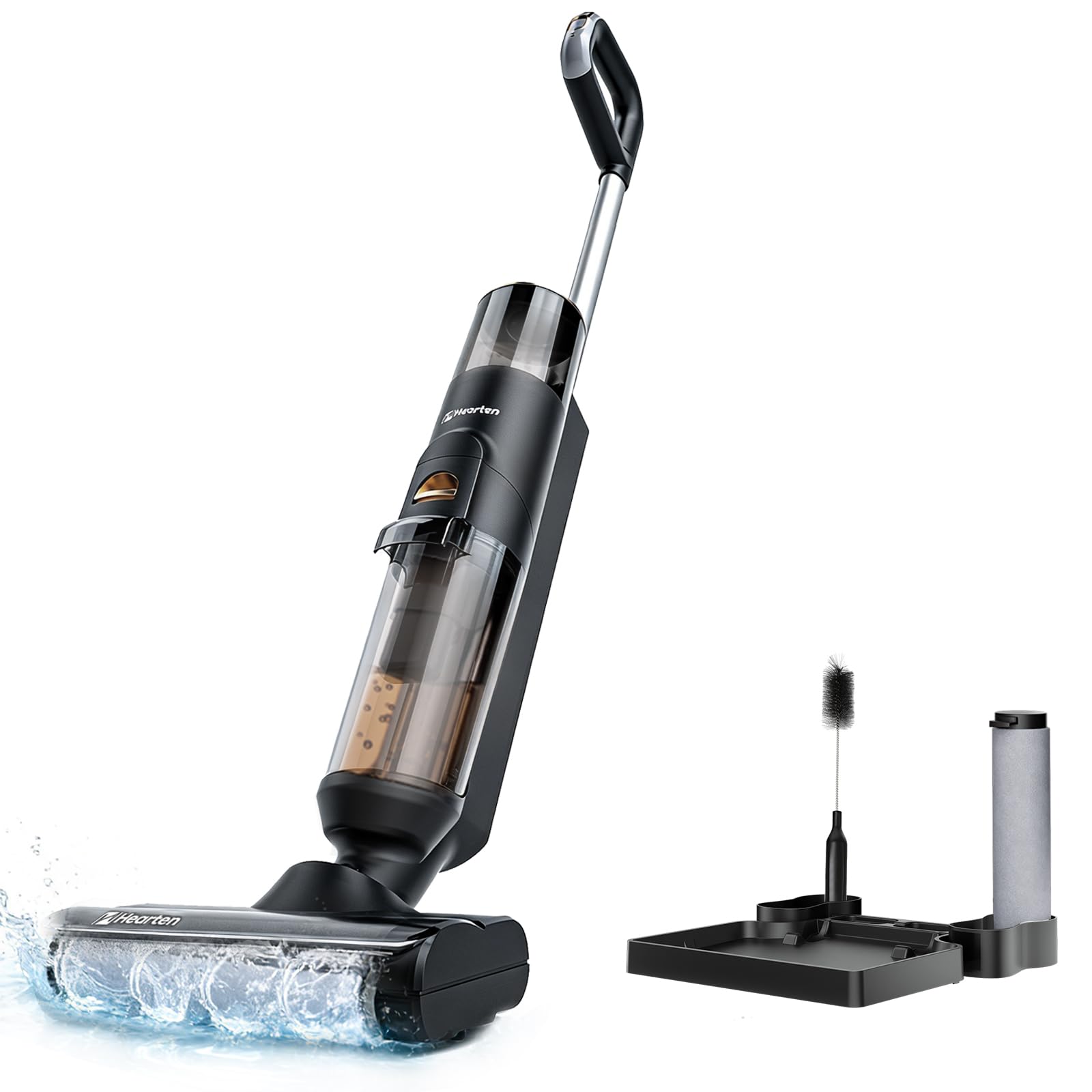 Hearten Nass Trockensauger, Selbstreinigung, Saugwischer Smart 3 in 1, Staubsauger mit Wischfunktion, Selbstfahrendes Design, Extrem Leicht für Hartböden Tierhaare Floor Scrubber
