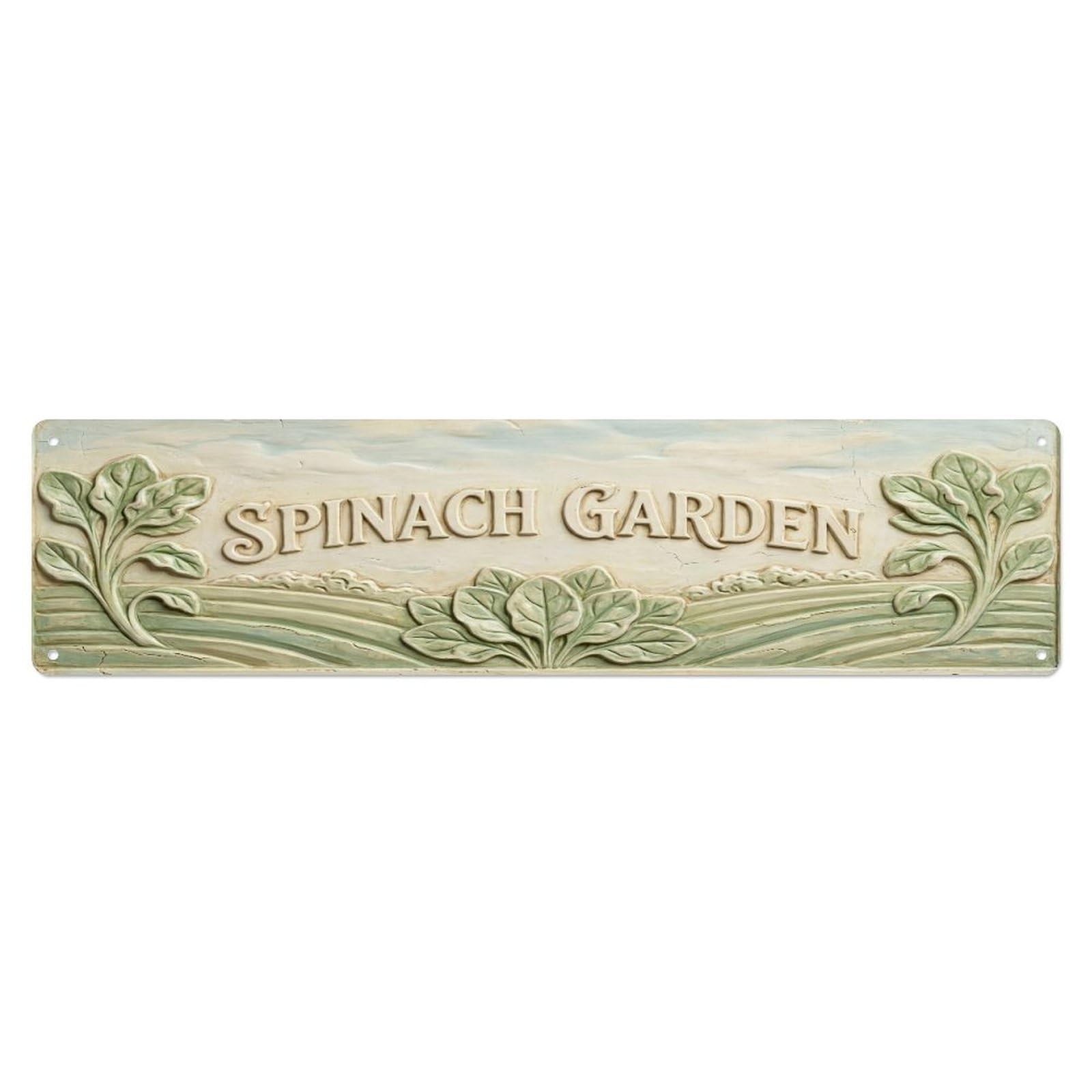 Fqcyn Style Metal Tin Sign Vintage Cottagecore Garden Spinach Garden
