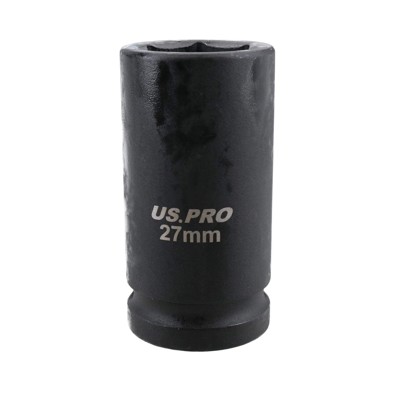Llave de vaso de impacto de 27 mm de profundidad, 3/4 pulgadas, hexagonal, 6 puntos, acero al cromo vanadio