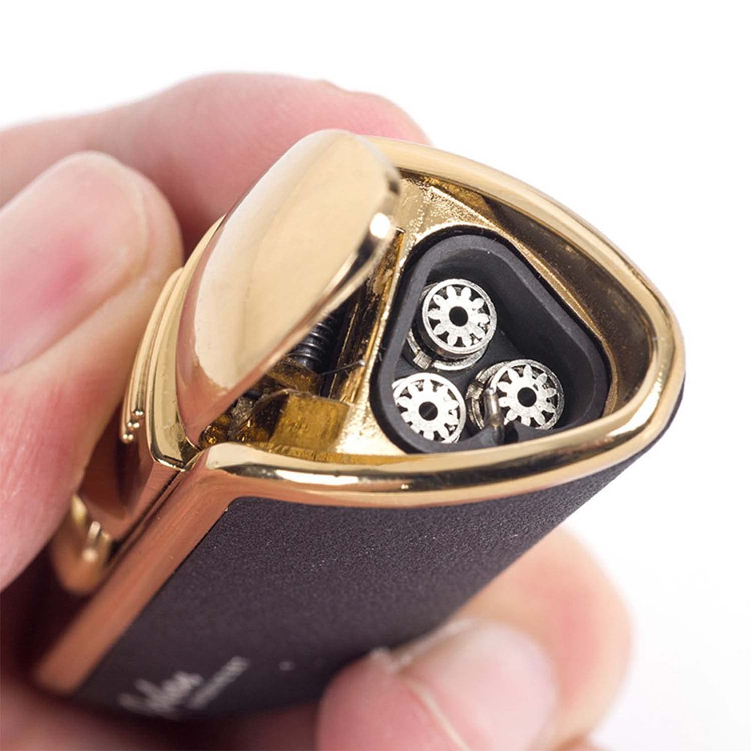 Briquet Torche avec Coupe Cigare Feu Réglable Coupe-Vent Triple Jet Flamme avec Coffret Cadeau pour Cigar Candle Camping Survival, Paquet de 4 (sans Gaz)