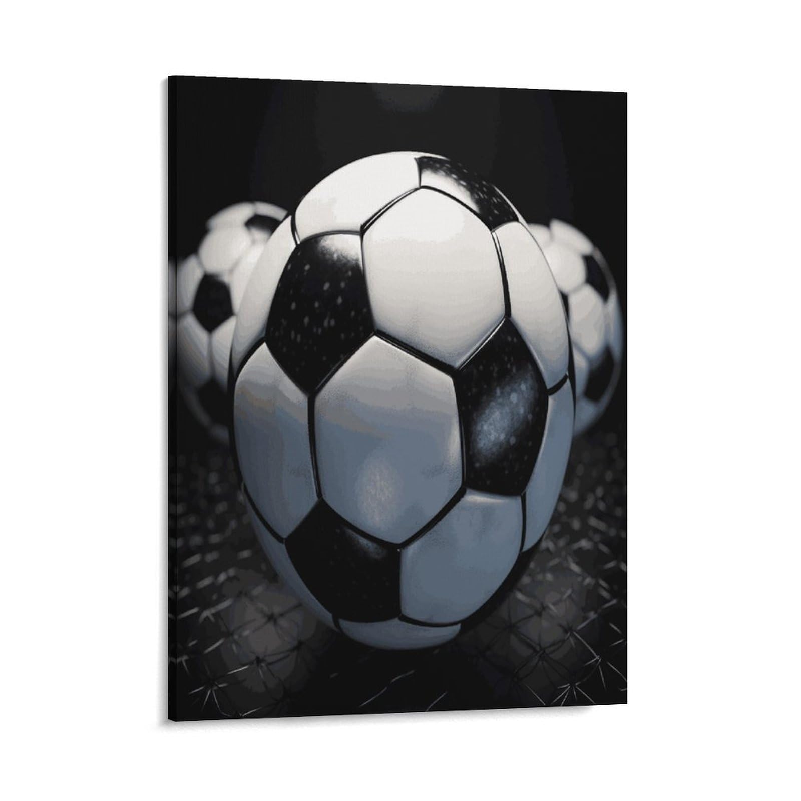 Adfgyerh Style Soccer Ball Wall Art Framed,Canvas Prints Ready To Hang Home Decor,Canvas Wall Art For Living Room Hallway Office Wall Decor 16X20inch(41X51cm)