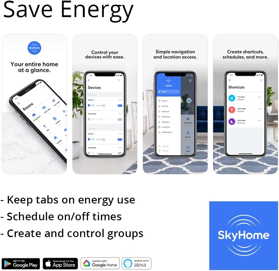 SkyPlug SkyX Smart Plug & Play Lighting Base - Mira-Matte White Finish