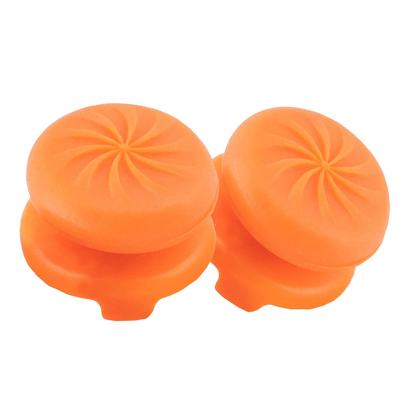 TEUVO Thumbsticks, Silicone Joystick Grips Caps pour PS4 Controller et pour PS5 Controller à Augmenter Précision, Objectif et Le confort, Orange, 2 pièces