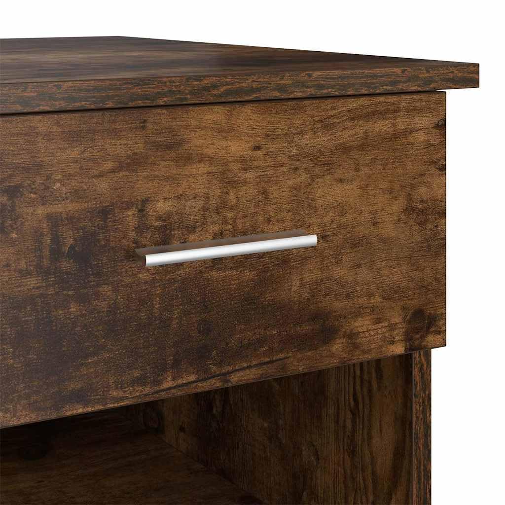 Scrivania affumicatura 90 x 49,5 x 75 cm, materiale in legno, Computer Desk con cassetto, scaffale, Home Office Desk Modern, Durevole