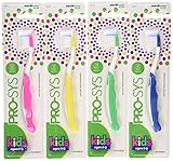 PRO-SYS® Kids Toothbrush (Colorful 4-Pack) - Made with Soft DuPont® Tynex® Bristles (Ages 2-5 for Toddlers and Young Children)