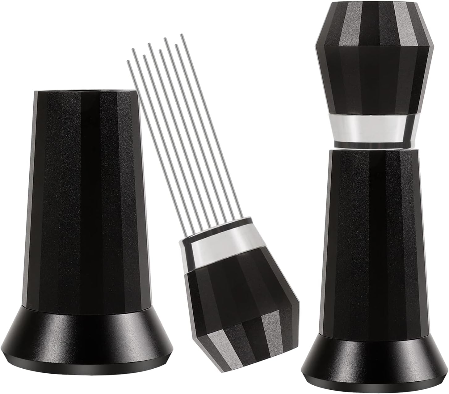 MAKINGTEC Espresso Coffee Stirrer, Coffee Powder Stirrer Wdt Tool, 0.4mm Metal Needle Coffee Distributor, Professional Barista Hand Distribution Tool(Black)